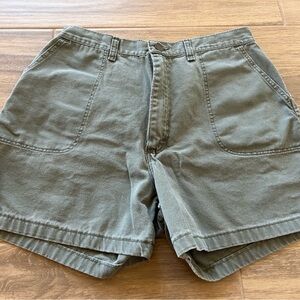 Vintage Green High-Waisted Women's Shorts